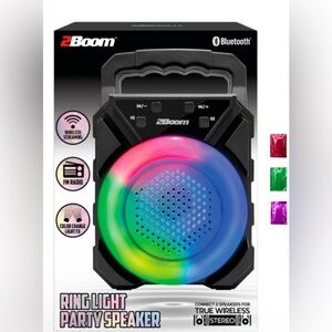 2Boom Black Ring Light Party Speaker